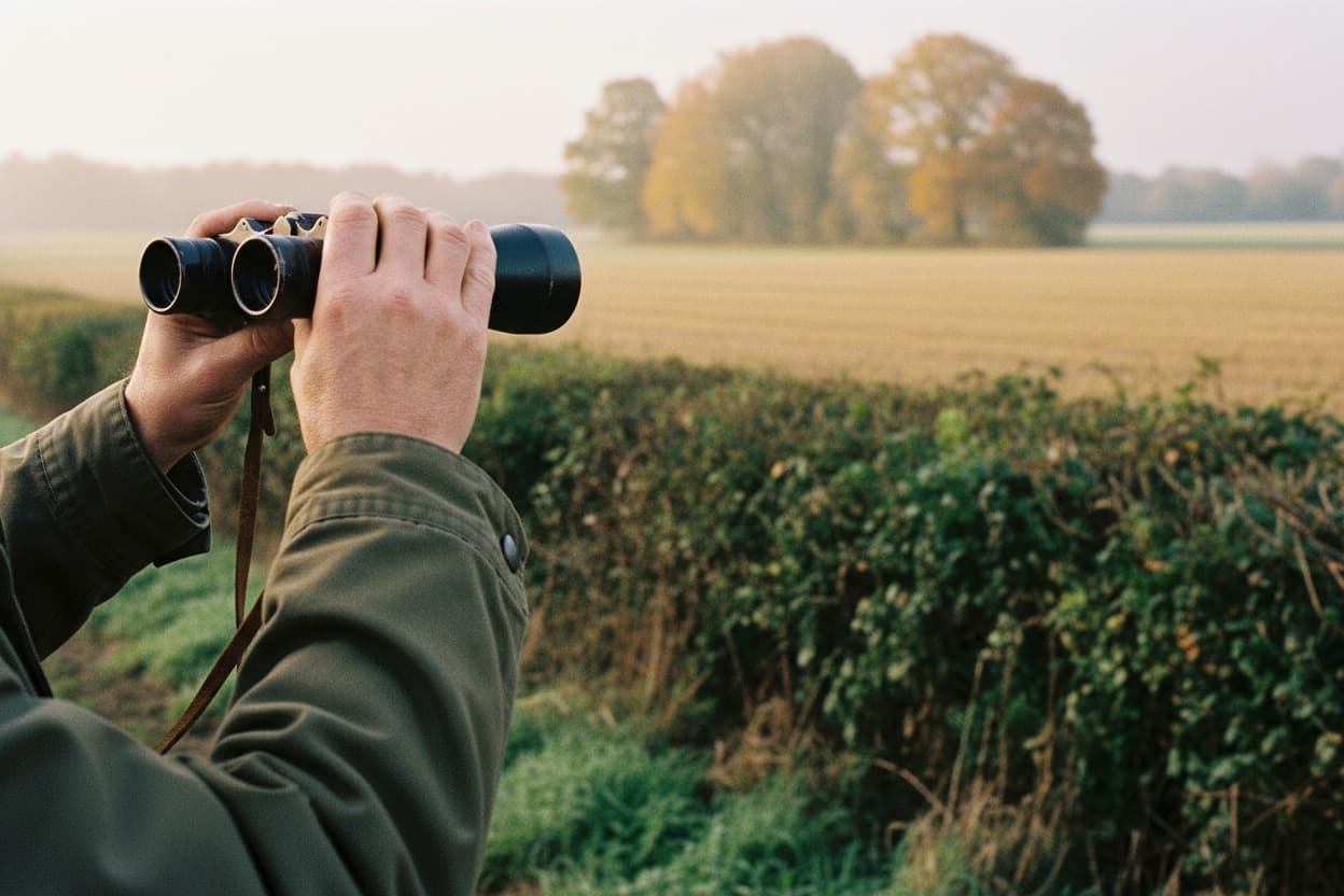 Birdwatching, close crop on hands mid-task